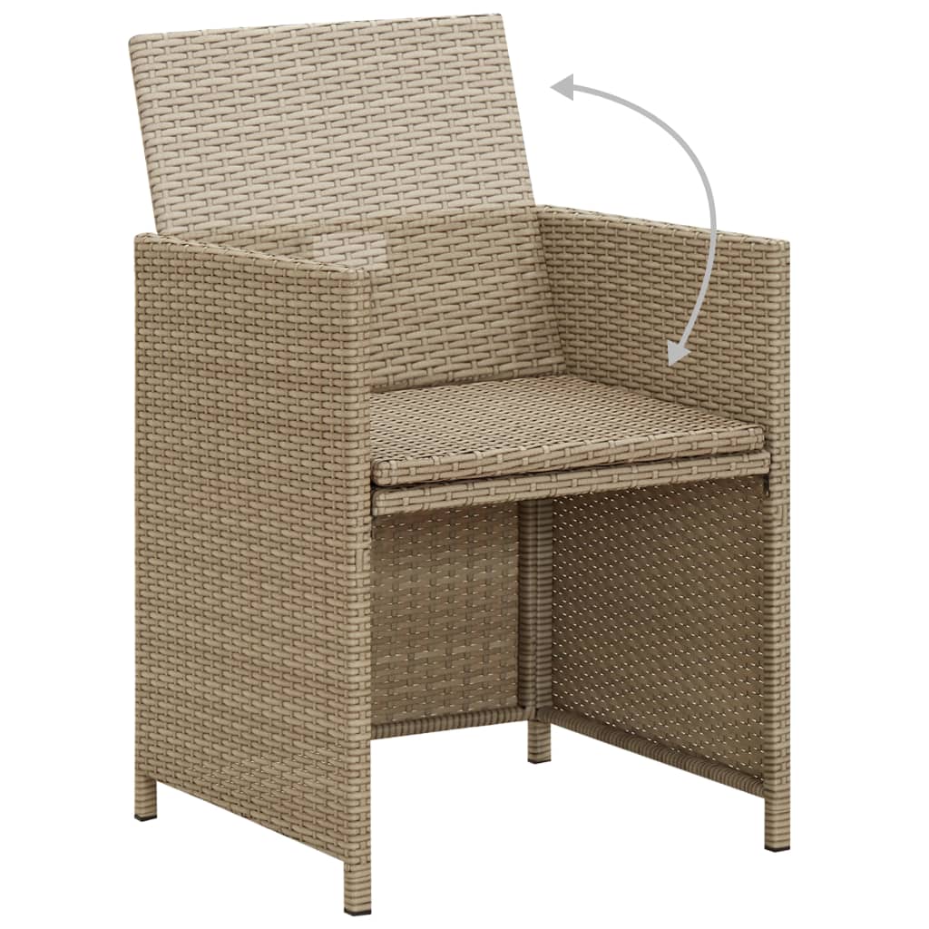 Set da Pranzo per Giardino 3 pz con Cuscini Beige - homemem39
