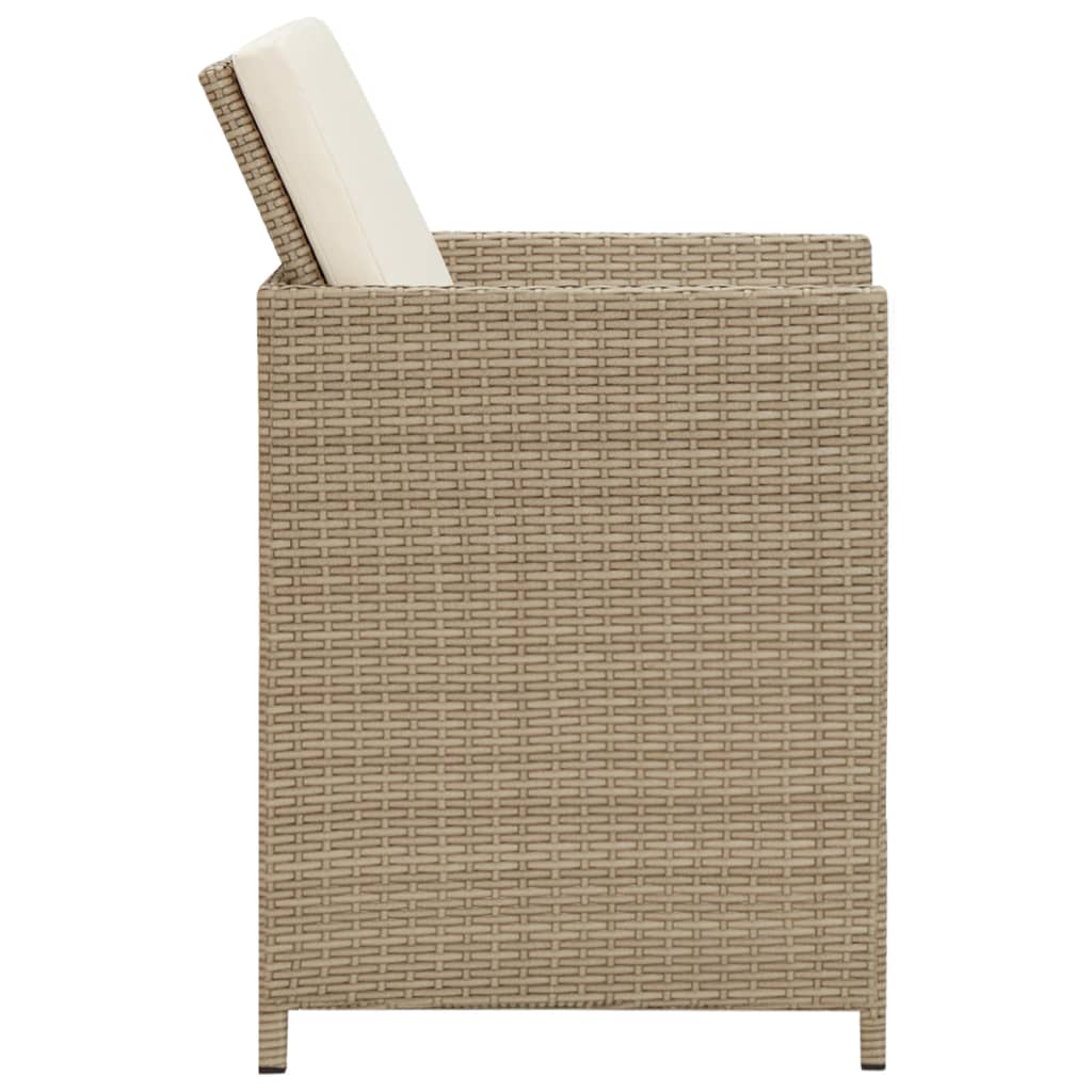 Set da Pranzo per Giardino 3 pz con Cuscini Beige