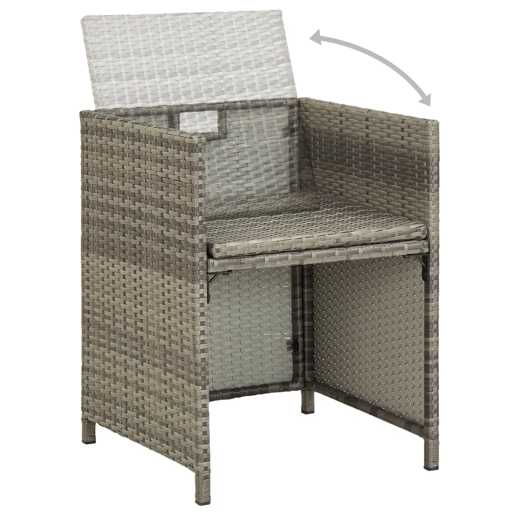 Set da Pranzo per Giardino 3 pz con Cuscini Grigio | homemem39