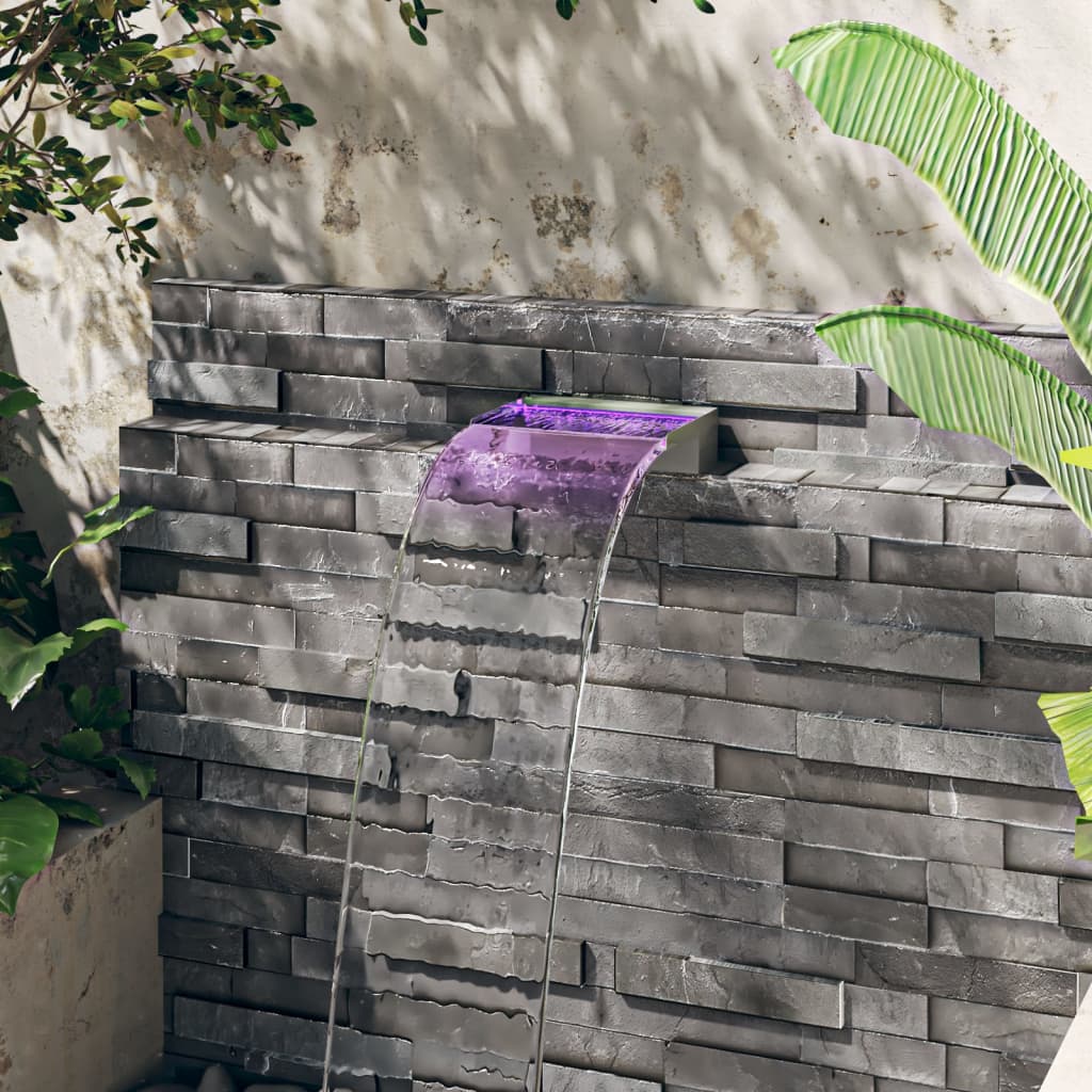 Sfioratore a Cascata con LED RGB Acciaio Inox 30 cm | homemem39