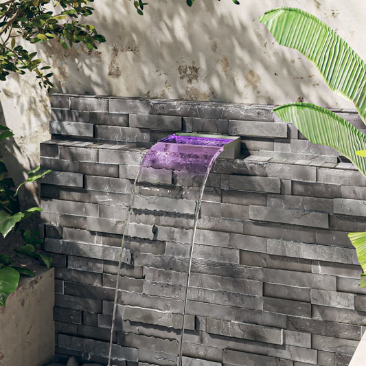 Sfioratore a Cascata con LED RGB Acciaio Inox 30 cm | homemem39