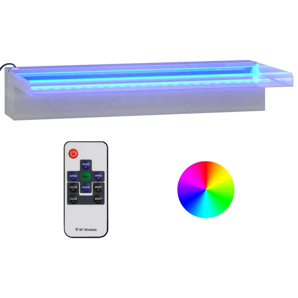 Sfioratore a Cascata con LED RGB Acciaio Inox 45 cm | homemem39