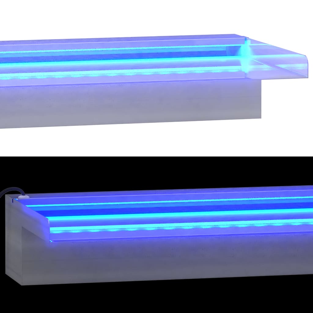 Sfioratore a Cascata con LED RGB Acciaio Inox 45 cm | homemem39
