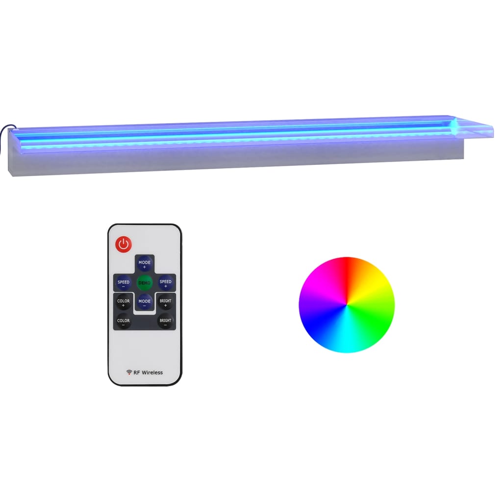 Sfioratore a Cascata con LED RGB Acciaio Inox 90 cm | homemem39