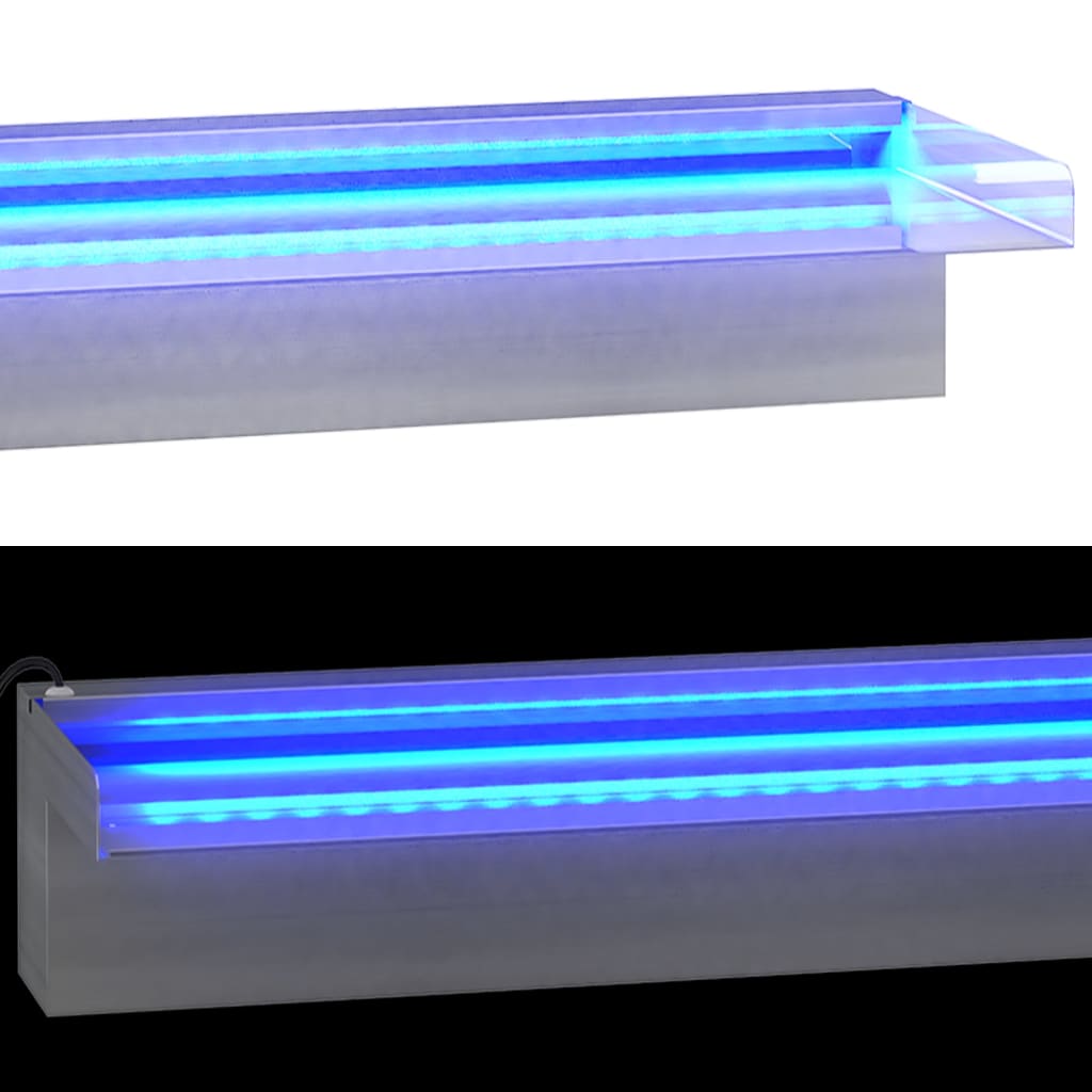 Sfioratore a Cascata con LED RGB Acciaio Inox 90 cm | homemem39