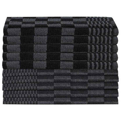 Set Strofinacci 10 pz in Cotone Nero e Grigio | homemem39