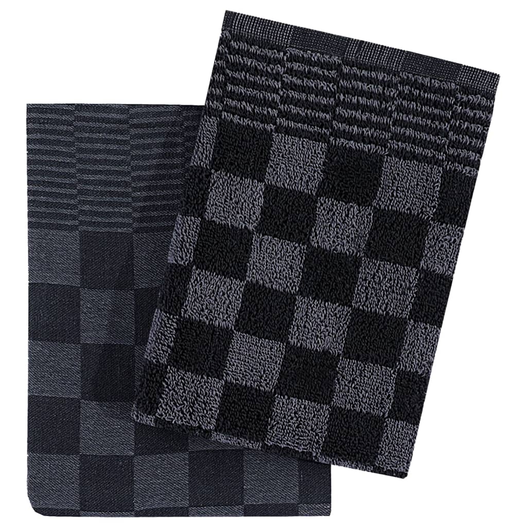 Set Strofinacci 10 pz in Cotone Nero e Grigio | homemem39