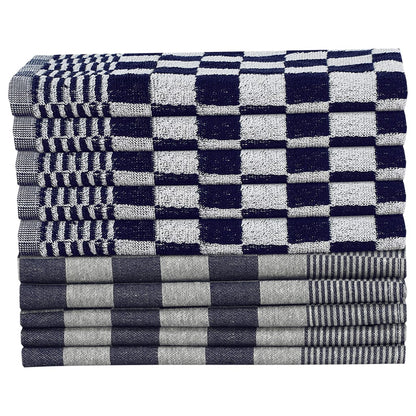 Set Strofinacci 10 pz in Cotone Blu e Bianco | homemem39