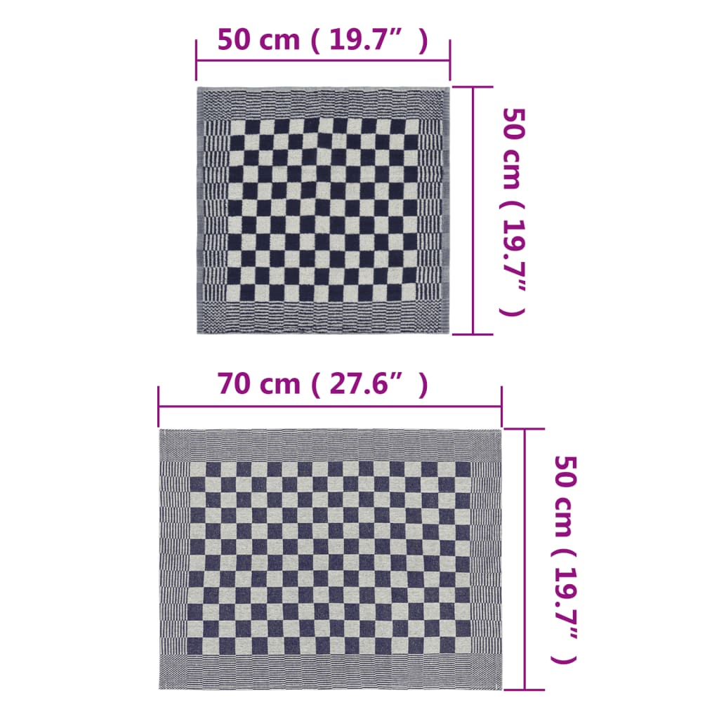 Set Strofinacci 20 pz in Cotone Blu e Bianco - homemem39