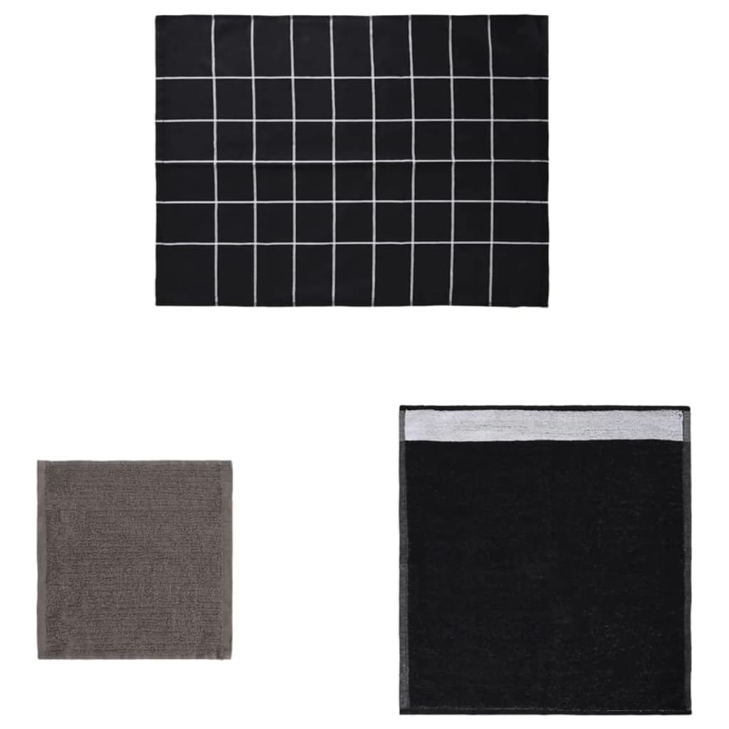 Set Strofinacci 12 pz in Cotone Nero | homemem39