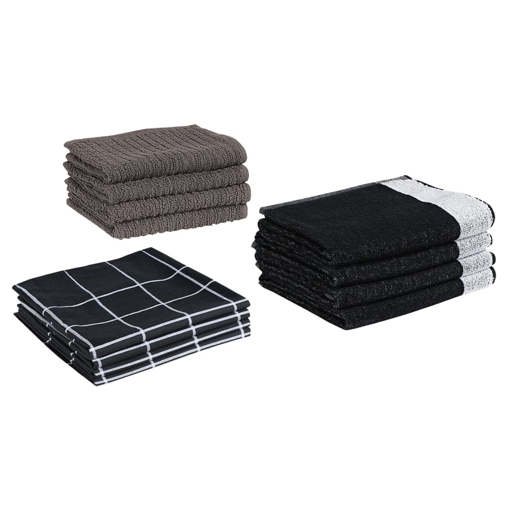 Set Strofinacci 12 pz in Cotone Nero | homemem39