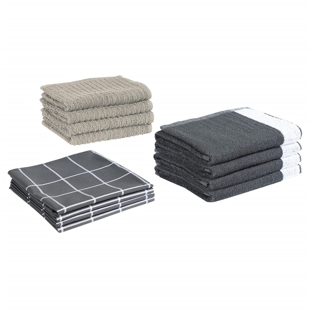 Set Strofinacci 12 pz in Cotone Grigio - homemem39