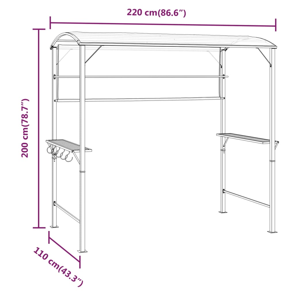 Gazebo con Tetto 220x110x200 cm Crema | homemem39