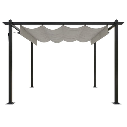 Pergola da Giardino con Tetto Retrattile 3x3 m Crema | homemem39