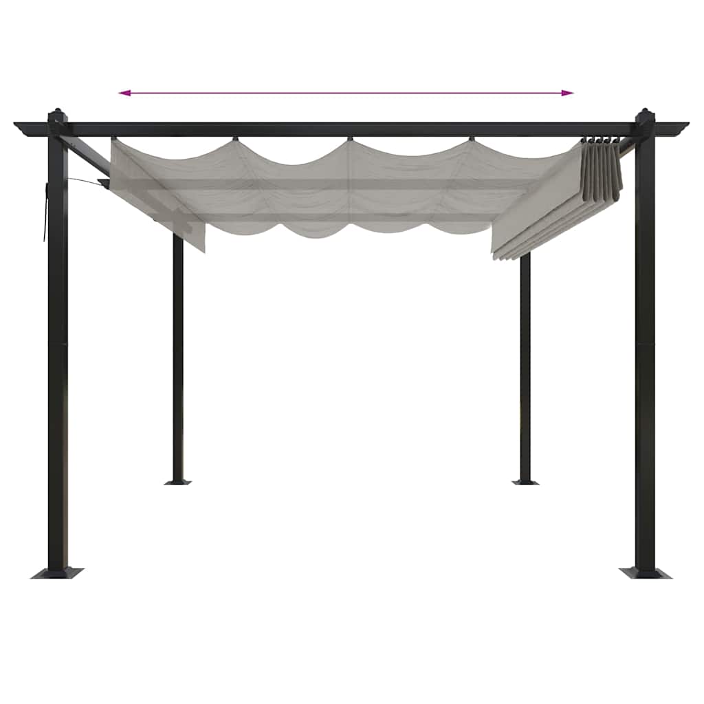 Pergola da Giardino con Tetto Retrattile 3x3 m Crema