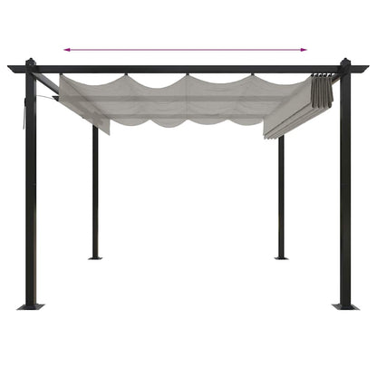 Pergola da Giardino con Tetto Retrattile 3x3 m Crema
