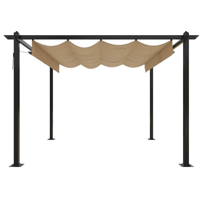 Pergola da Giardino con Tetto Retrattile 3x3 m Tortora