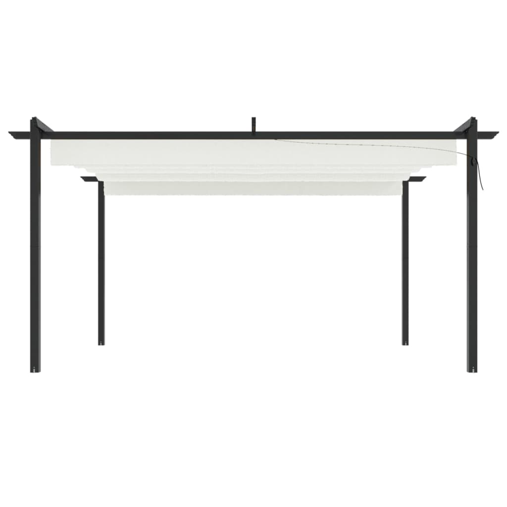 Pergola da Giardino con Tetto Retrattile 4x3 m Crema | homemem39