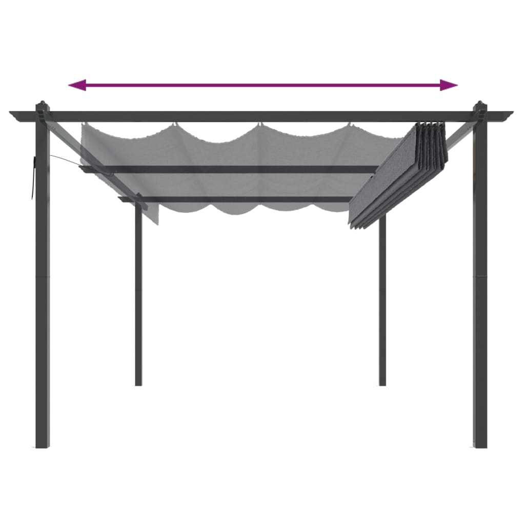 Pergola da Giardino con Tetto Retrattile 4x3 m Antracite | homemem39