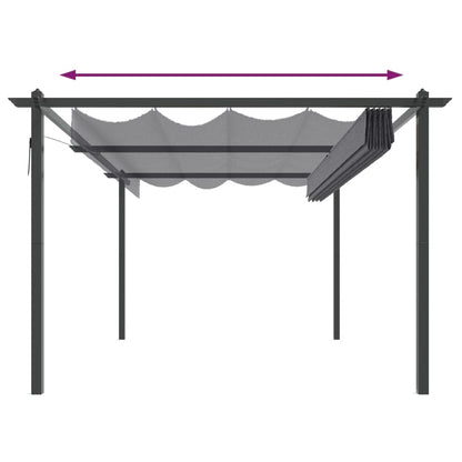 Pergola da Giardino con Tetto Retrattile 4x3 m Antracite | homemem39