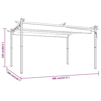 Pergola da Giardino con Tetto Retrattile 4x3 m Antracite | homemem39