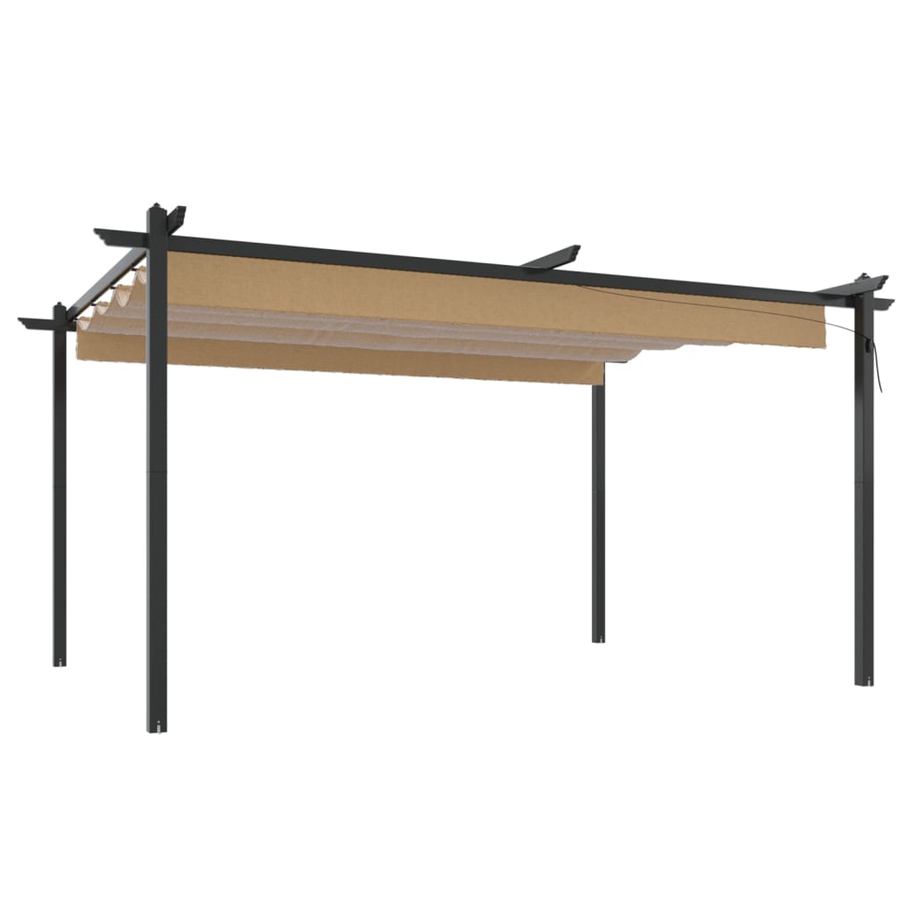 Pergola da Giardino con Tetto Retrattile 4x3 m Tortora | homemem39
