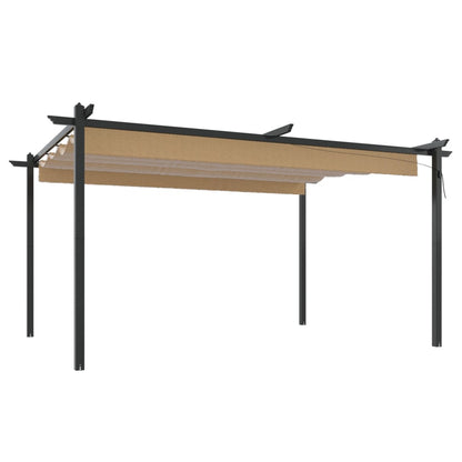 Pergola da Giardino con Tetto Retrattile 4x3 m Tortora | homemem39
