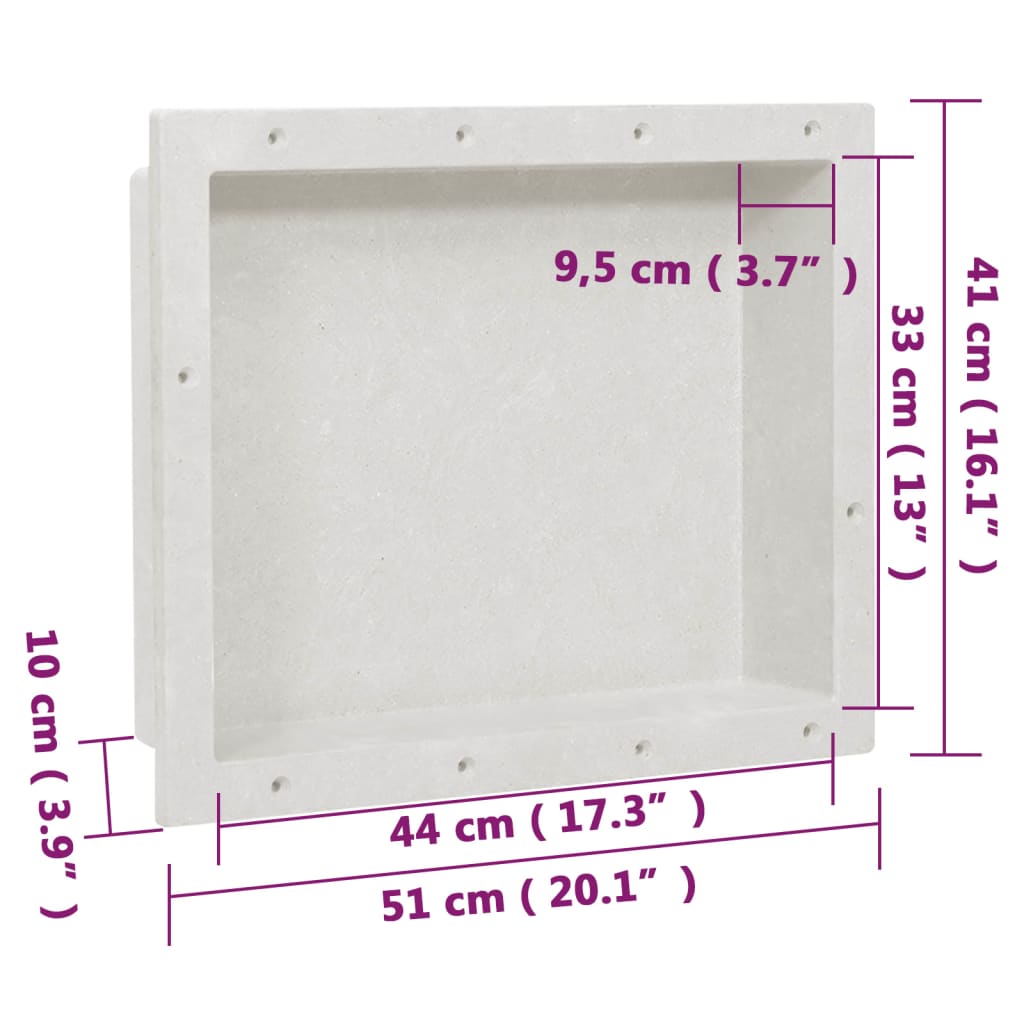 Nicchia da Doccia in Bianco Opaco 41x51x10 cm | homemem39