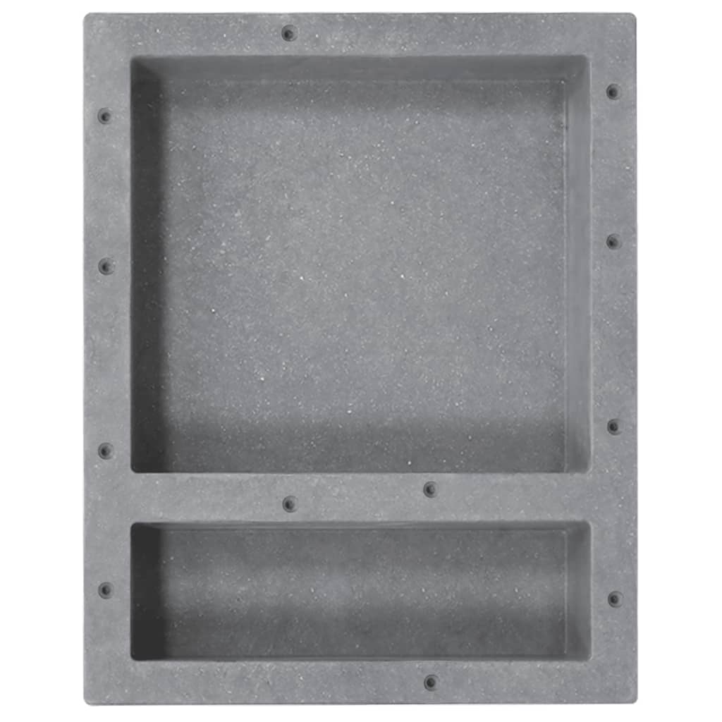 Nicchia da Doccia con 2 Scomparti Grigio Opaco 41x51x10 cm | homemem39