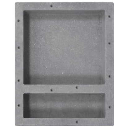 Nicchia da Doccia con 2 Scomparti Grigio Opaco 41x51x10 cm | homemem39
