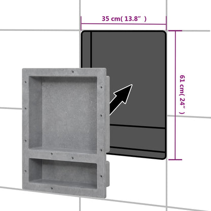 Nicchia da Doccia con 2 Scomparti Grigio Opaco 41x51x10 cm | homemem39
