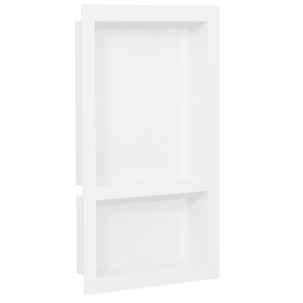 Nicchia da Doccia con 2 Scomparti Bianco Lucido 41x69x9 cm - homemem39