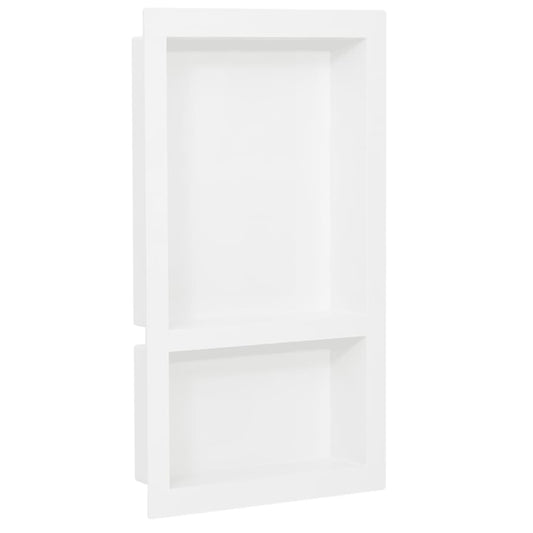 Nicchia da Doccia con 2 Scomparti Bianco Lucido 41x69x9 cm - homemem39