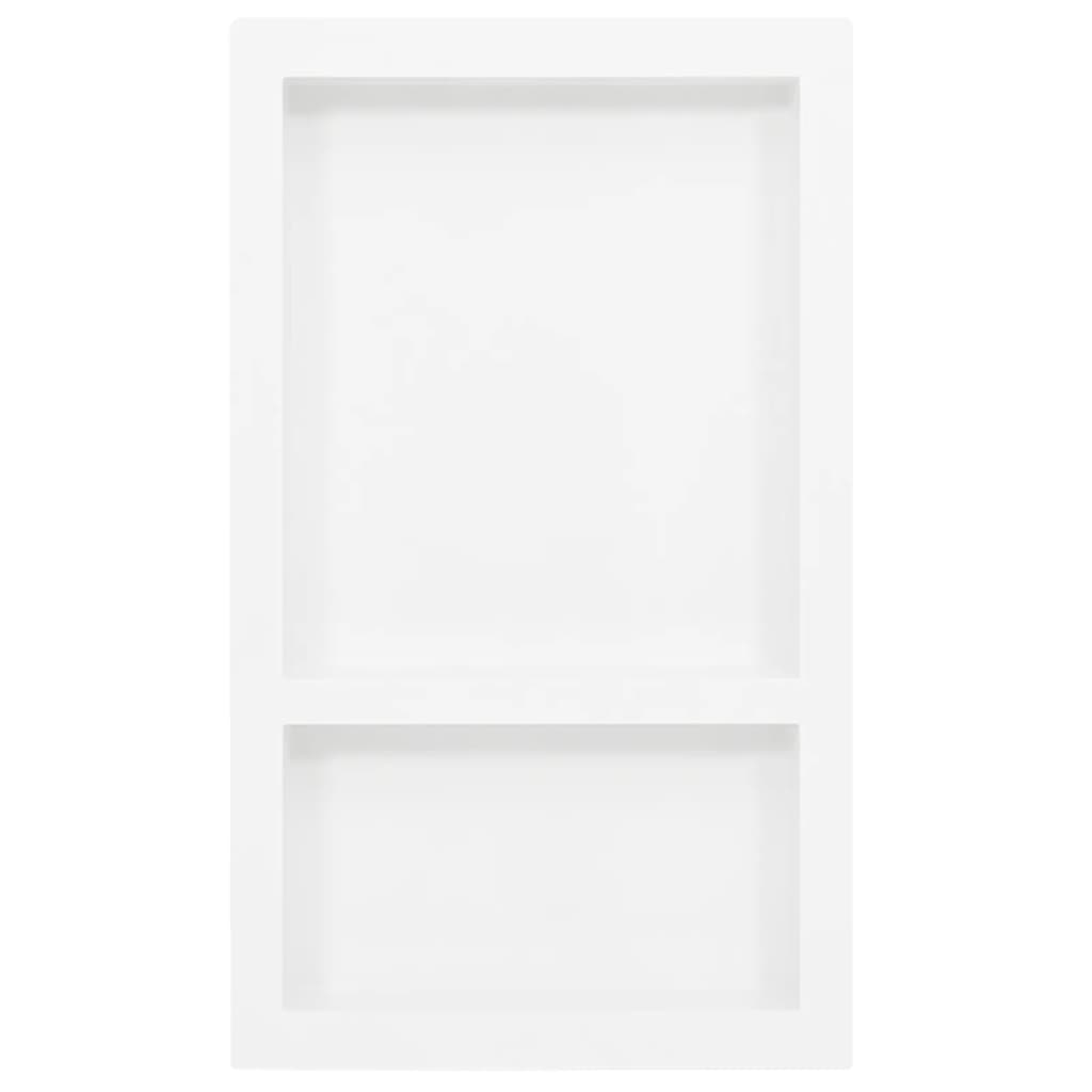 Nicchia da Doccia con 2 Scomparti Bianco Lucido 41x69x9 cm - homemem39