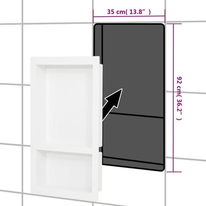 Nicchia da Doccia con 2 Scomparti Bianco Lucido 41x69x9 cm - homemem39