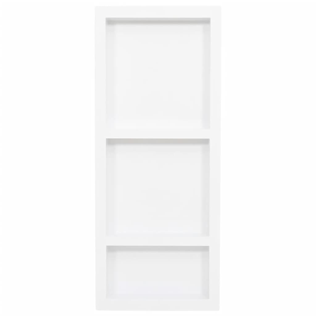 Nicchia da Doccia con 3 Scomparti Bianco Lucido 41x99x9 cm - homemem39