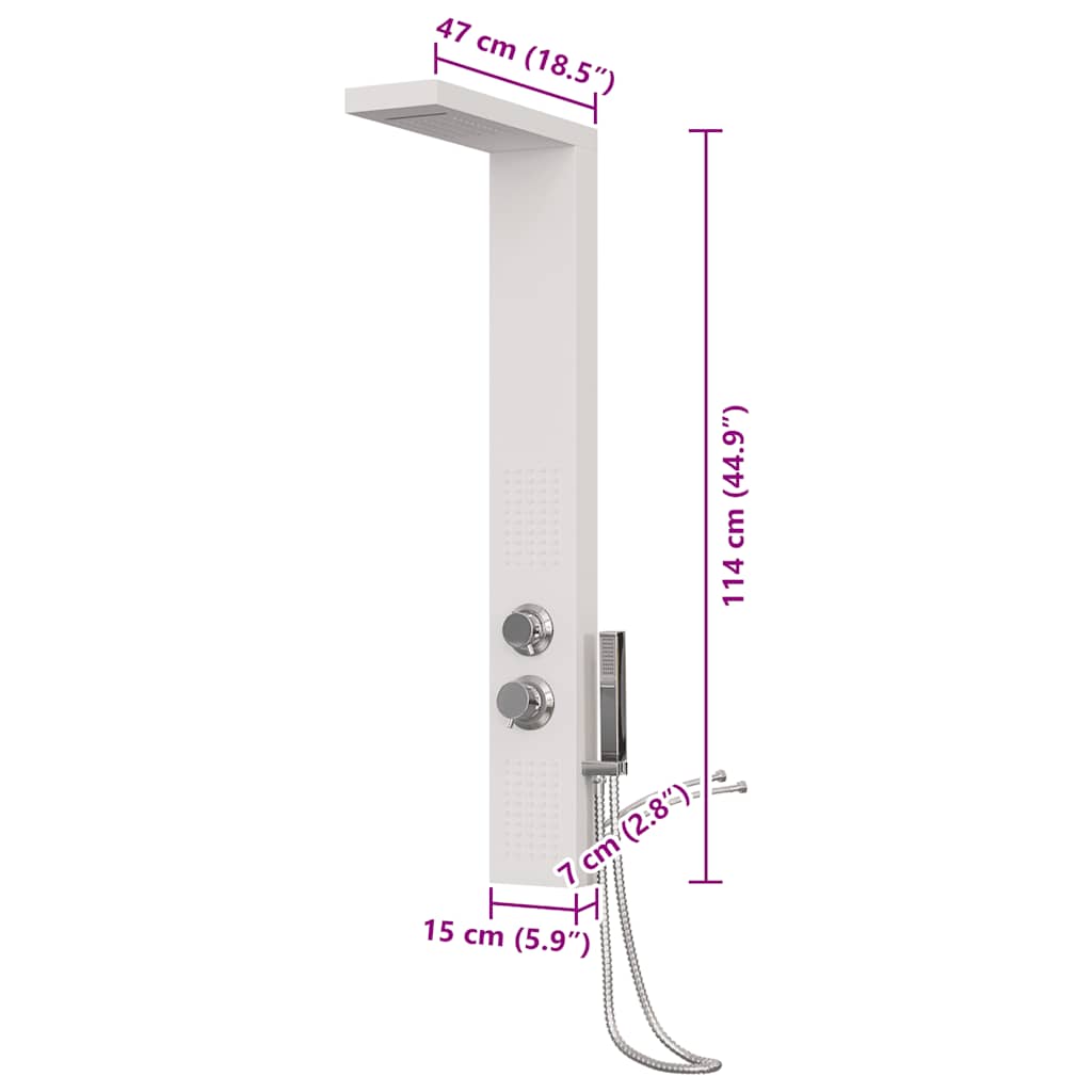 Pannello Doccia in Alluminio Bianco - homemem39