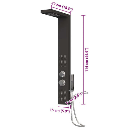 Pannello Doccia in Alluminio Nero - homemem39