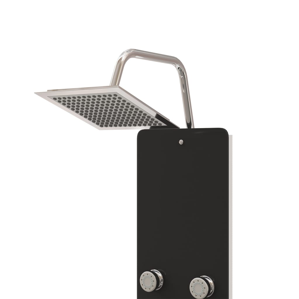 Pannello Doccia in Vetro 25x47,5x130 cm Nero - homemem39