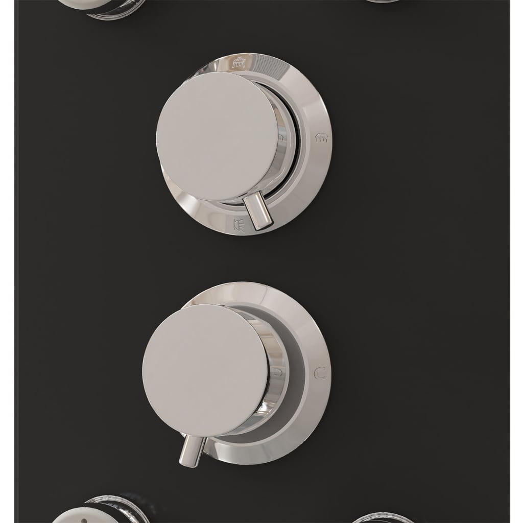 Pannello Doccia in Vetro 25x47,5x130 cm Nero - homemem39