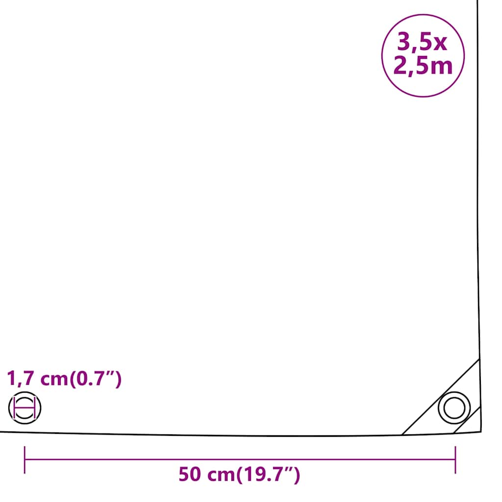 Telone 650 g/m² 3,5x2,5 m Nero | homemem39
