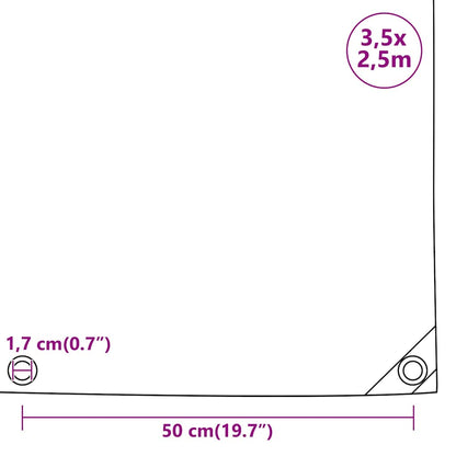 Telone 650 g/m² 3,5x2,5 m Nero | homemem39