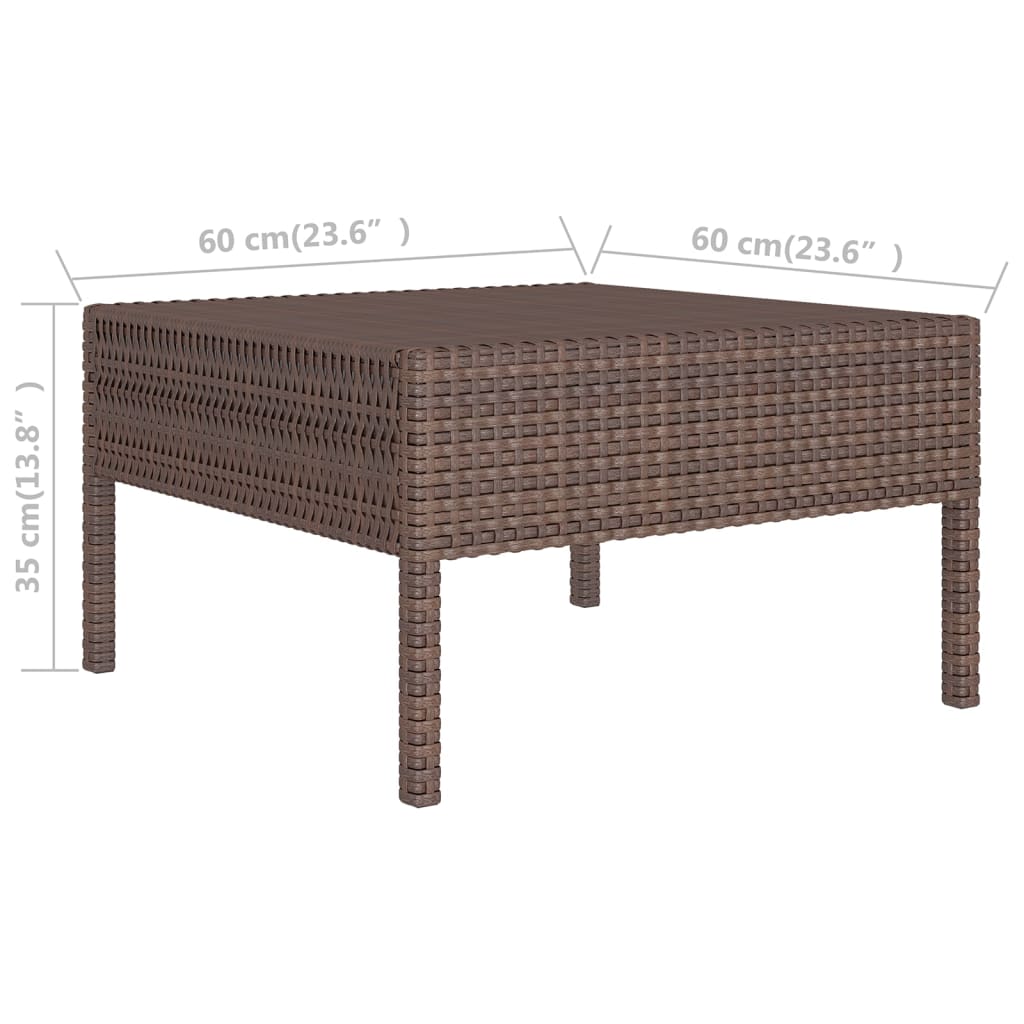 9-teiliges Gartensofa-Set mit braunen Polyrattan-Kissen