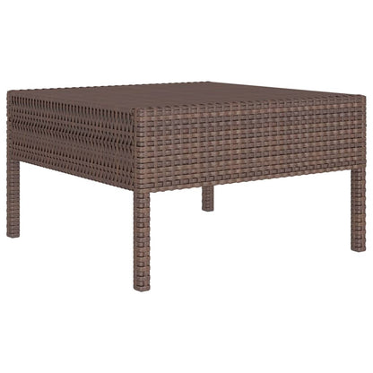 Set Divani da Giardino 9 pz con Cuscini in Polyrattan Marrone