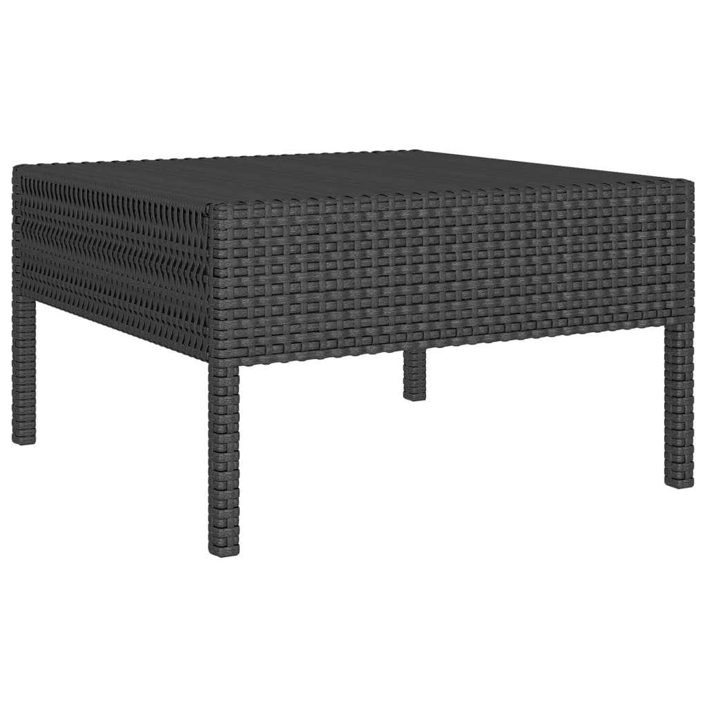 Set Divani da Giardino 9 pz con Cuscini in Polyrattan Nero