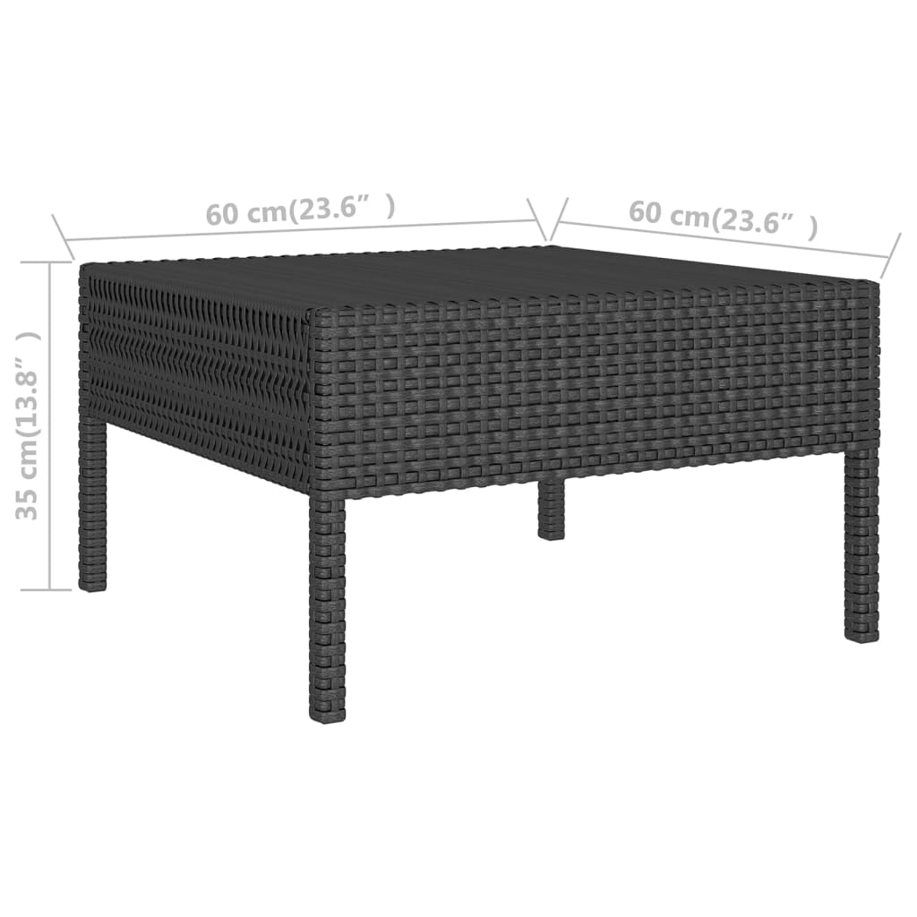 Set Divani da Giardino 9 pz con Cuscini in Polyrattan Nero