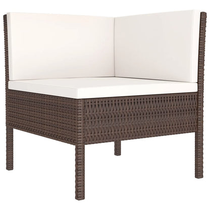 Set Divani da Giardino 8 pz con Cuscini in Polyrattan Marrone | homemem39