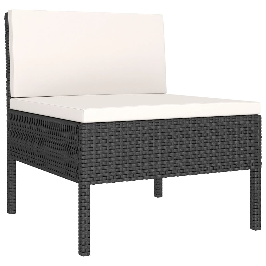Set Divani da Giardino 9 pz con Cuscini in Polyrattan Nero | homemem39