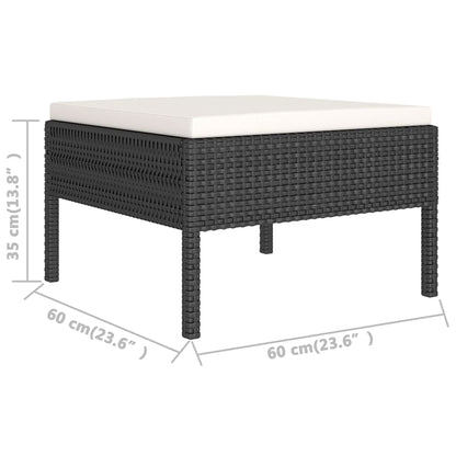 Set Divani da Giardino 11 pz con Cuscini in Polyrattan Nero