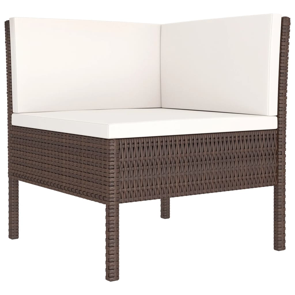 Set Divani da Giardino 12 pz con Cuscini in Polyrattan Marrone | homemem39